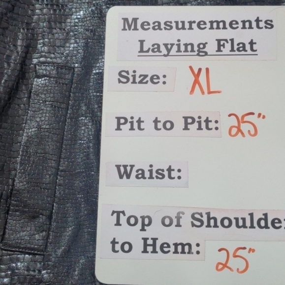 La Ville Black Faux Leather Button Up Croc Texture Jacket size XL - Picture 6 of 6